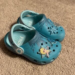 CROCS Kids Slippers - Teal with Silver Accents